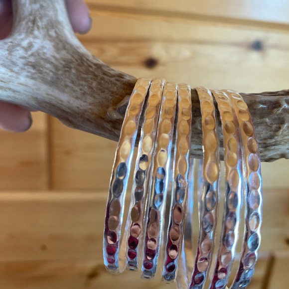 - 7 shiny sterling silver bangle’s .BWOT - Picture 2 of 4